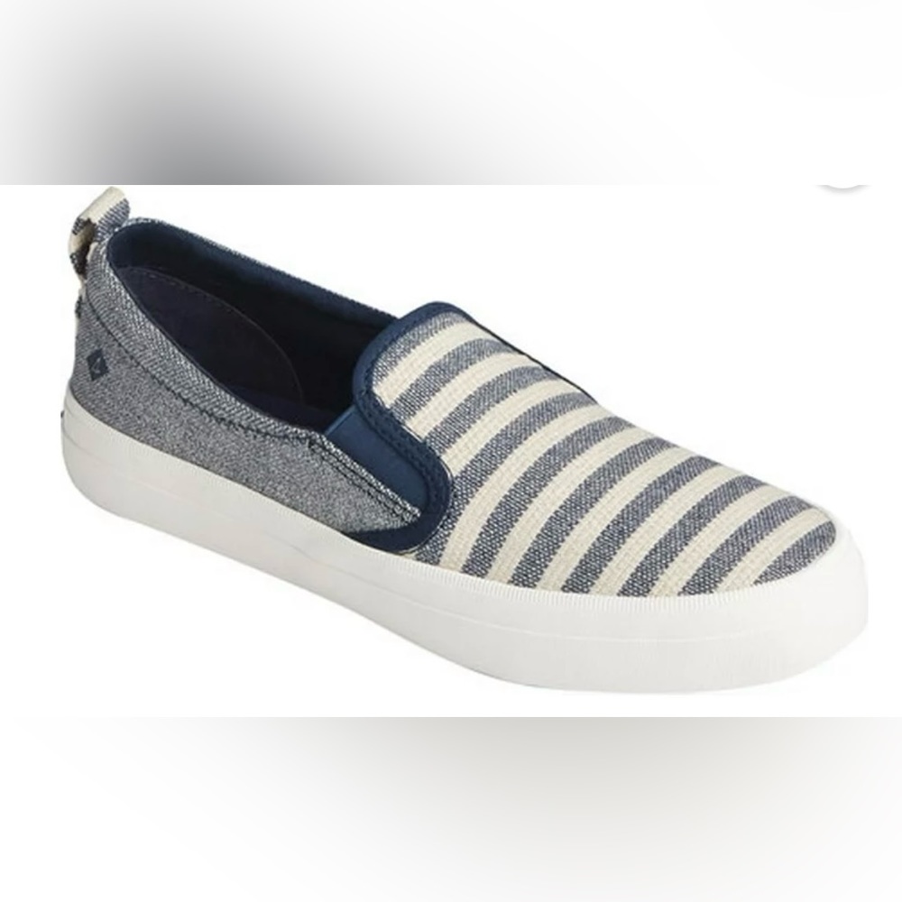 NWT Sperry Crest Twin Gore Stripe Blue 7.5